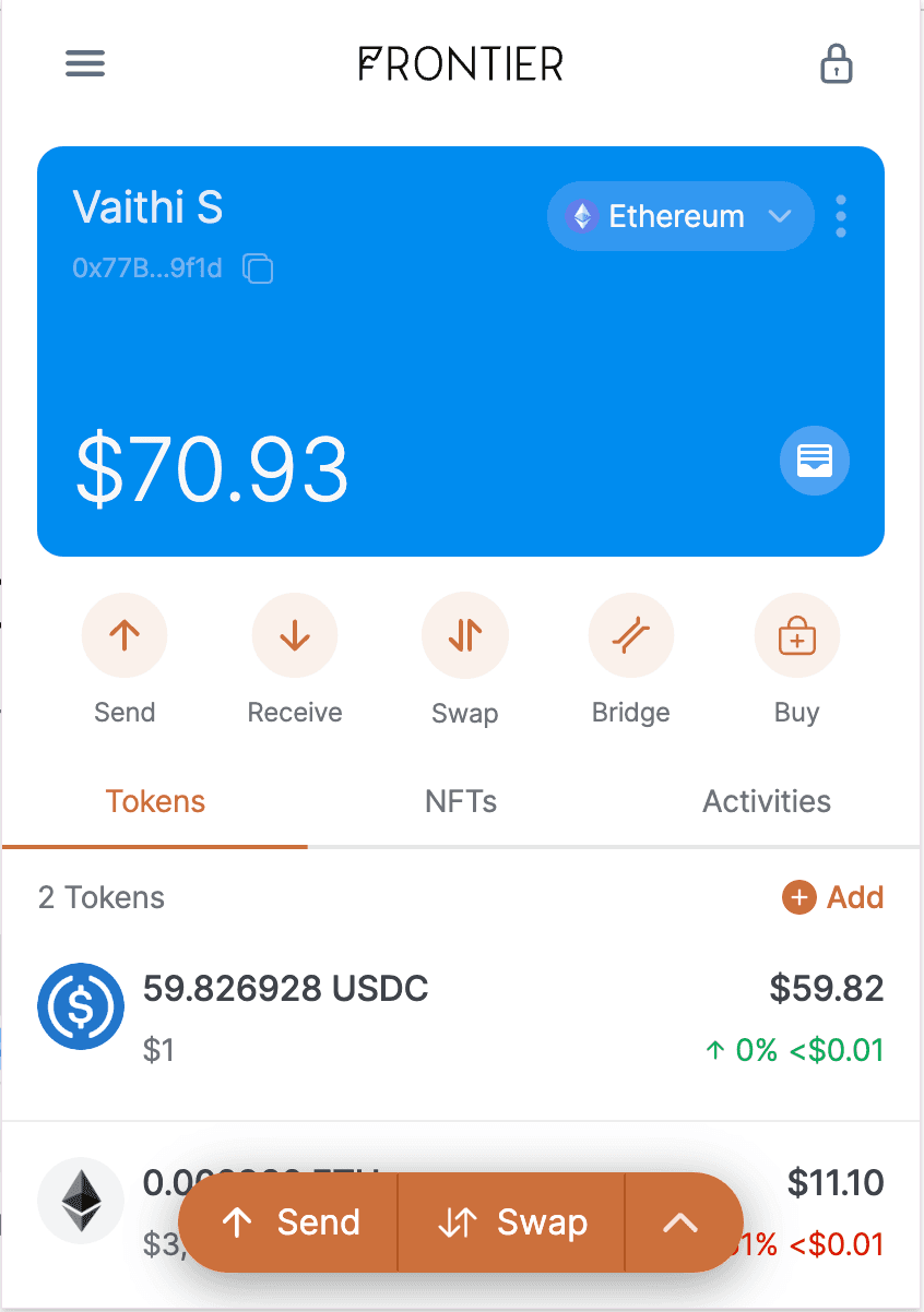 Frontier Wallet Extension